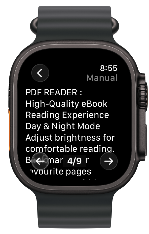 PDF Editor running on Apple Watch
